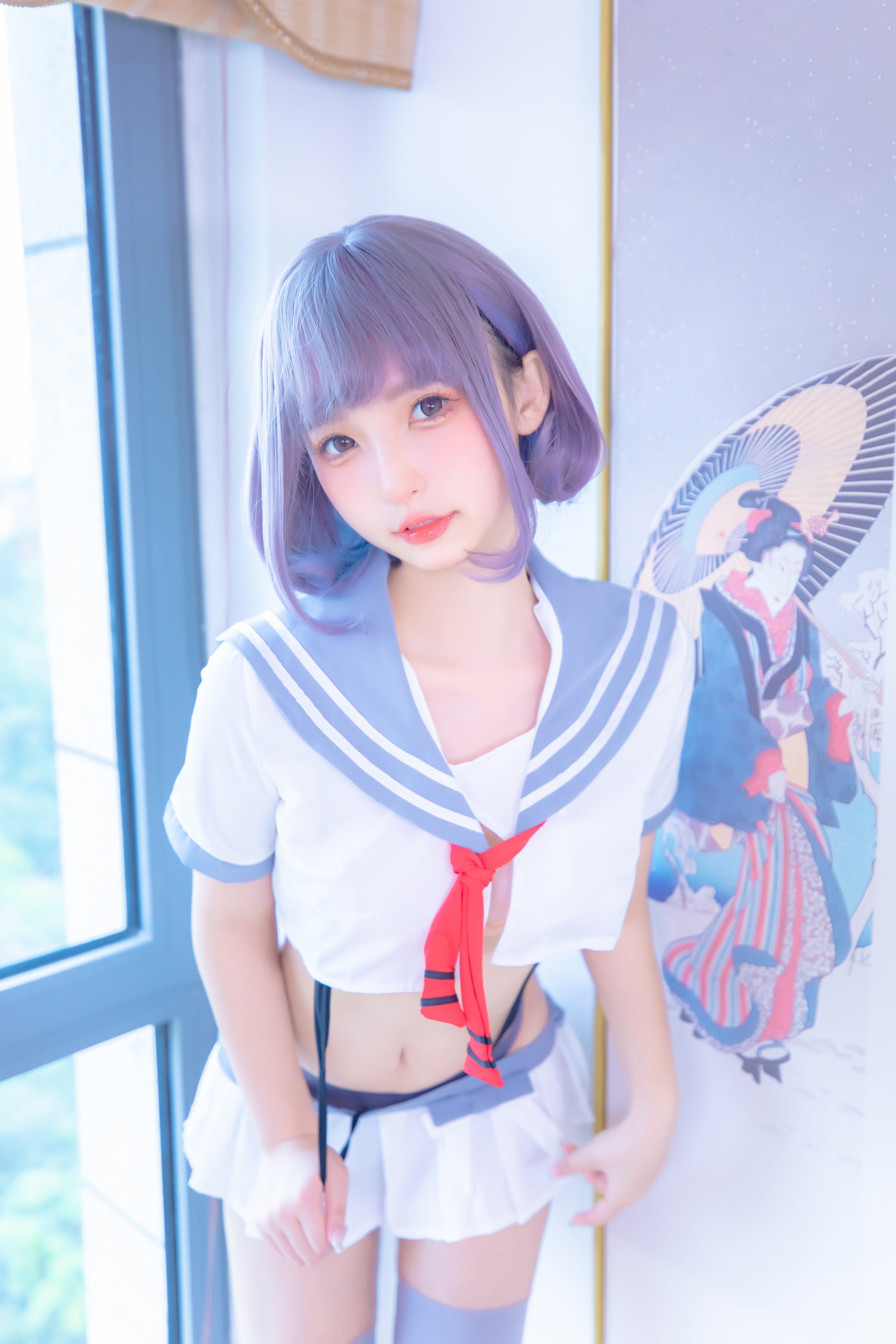 图片[1]-神楽坂真冬 – NO.100 灰丝吊带JK[75P]-XikXak